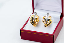 Load image into Gallery viewer, French Clip Gold and Diamond Earrings