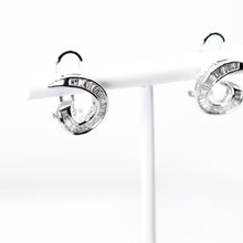Load image into Gallery viewer, Baguette Diamond Swirl Earrings