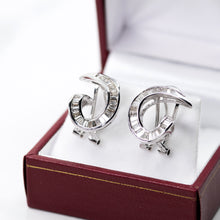 Load image into Gallery viewer, Baguette Diamond Swirl Earrings
