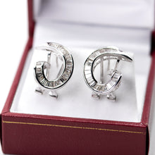 Load image into Gallery viewer, Baguette Diamond Swirl Earrings