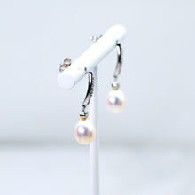 Load image into Gallery viewer, Freshwater Pearl and Diamond Dangle Earrings
