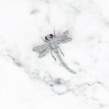 Load image into Gallery viewer, Dragonfly Diamond and Ruby Pendant and Pin Combination