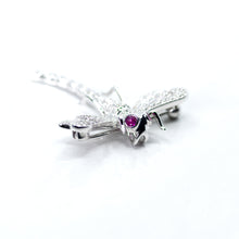 Load image into Gallery viewer, Dragonfly Diamond and Ruby Pendant and Pin Combination