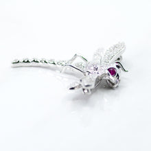 Load image into Gallery viewer, Dragonfly Diamond and Ruby Pendant and Pin Combination