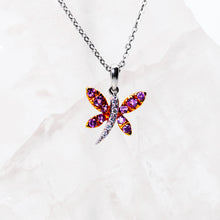 将图片加载到图库查看器,Pink Sapphire Butterfly Pendant with Chain