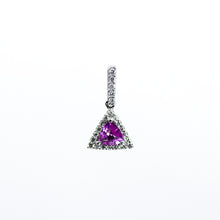 Load image into Gallery viewer, Trillion-cut Pink Sapphire and Diamond Pendant
