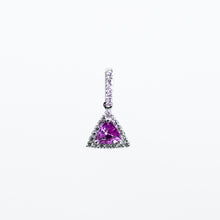 Load image into Gallery viewer, Trillion-cut Pink Sapphire and Diamond Pendant