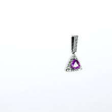 Load image into Gallery viewer, Trillion-cut Pink Sapphire and Diamond Pendant