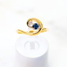 Load image into Gallery viewer, Sapphire and Diamond Freestyle Ring