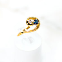 Load image into Gallery viewer, Sapphire and Diamond Freestyle Ring