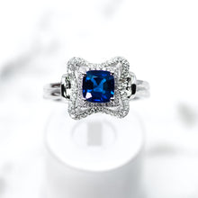 Load image into Gallery viewer, White Gold Sapphire and Diamond Ring