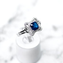 Load image into Gallery viewer, White Gold Sapphire and Diamond Ring