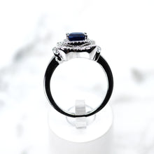 Load image into Gallery viewer, White Gold Sapphire and Diamond Ring