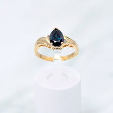 Load image into Gallery viewer, Pear Shaped Sapphire and Diamond Ring