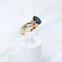 Load image into Gallery viewer, Pear Shaped Sapphire and Diamond Ring