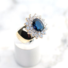 Load image into Gallery viewer, Princess Diana Style Sapphire and Diamond Ring