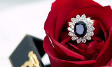 Load image into Gallery viewer, Princess Diana Style Sapphire and Diamond Ring