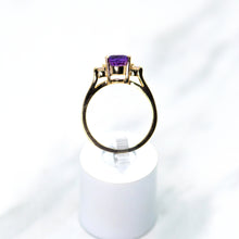 Load image into Gallery viewer, Amethyst and Diamond Ring in 14kt Yellow Gold