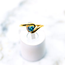 Load image into Gallery viewer, Blue Zircon and Diamond Ring