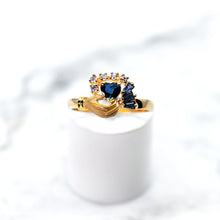 Carica l'immagine nel visualizzatore di Gallery, Hand in Heart Sapphire and Diamond Ring