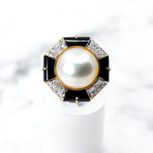 Carica l'immagine nel visualizzatore di Gallery, Moby Pearl, Diamond and Onyx Ring