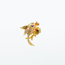 将图片加载到图库查看器,Hummingbird Diamond and Ruby Pendant