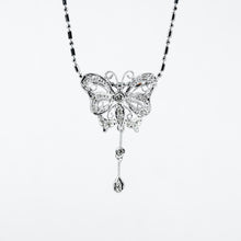Load image into Gallery viewer, Diamond Butterfly Necklace with Diamond Drop