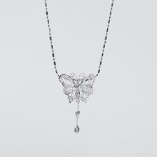 Load image into Gallery viewer, Diamond Butterfly Necklace with Diamond Drop
