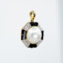 将图片加载到图库查看器,Moby Pearl diamond and Onyx Pendant Enhancer