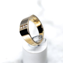 Load image into Gallery viewer, Gold and Diamond Men's Channel Set Band