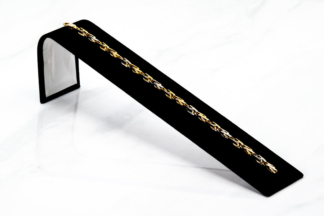 Two Tone Gold Handmade Link Bracelet