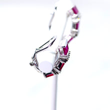 Carica l&#39;immagine nel visualizzatore di Gallery, Ruby and Diamond Half Hoop Earrings
