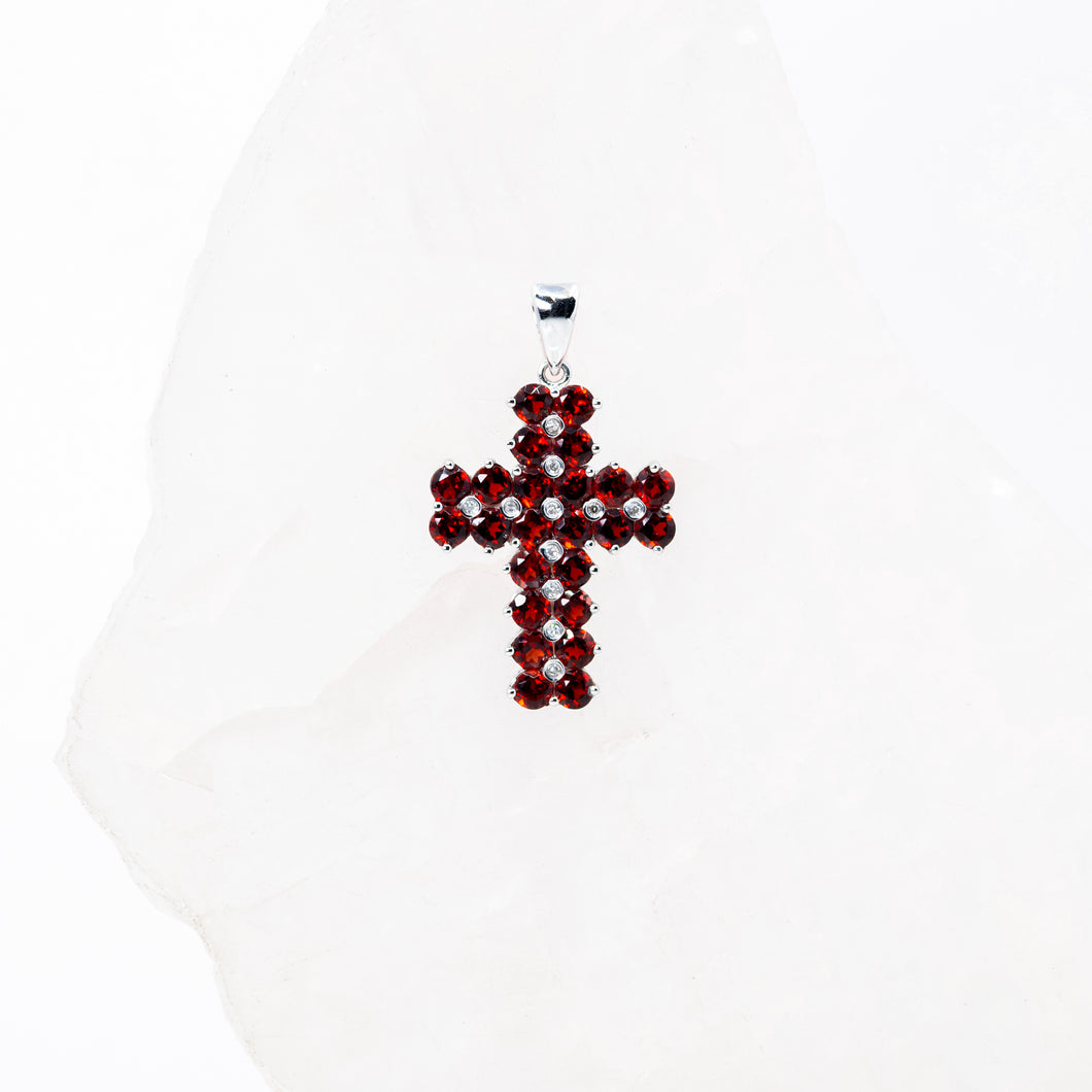 Garnet and Diamond Cross