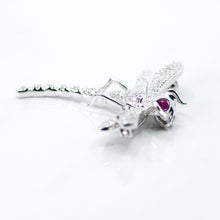 Cargar imagen en el visor de la galería, Dragonfly Diamond and Ruby Pendant and Pin Combination
