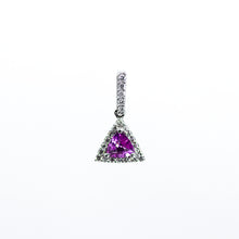 Lade das Bild in den Galerie-Viewer, Trillion-cut Pink Sapphire and Diamond Pendant

