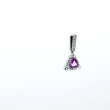 Load image into Gallery viewer, Trillion-cut Pink Sapphire and Diamond Pendant
