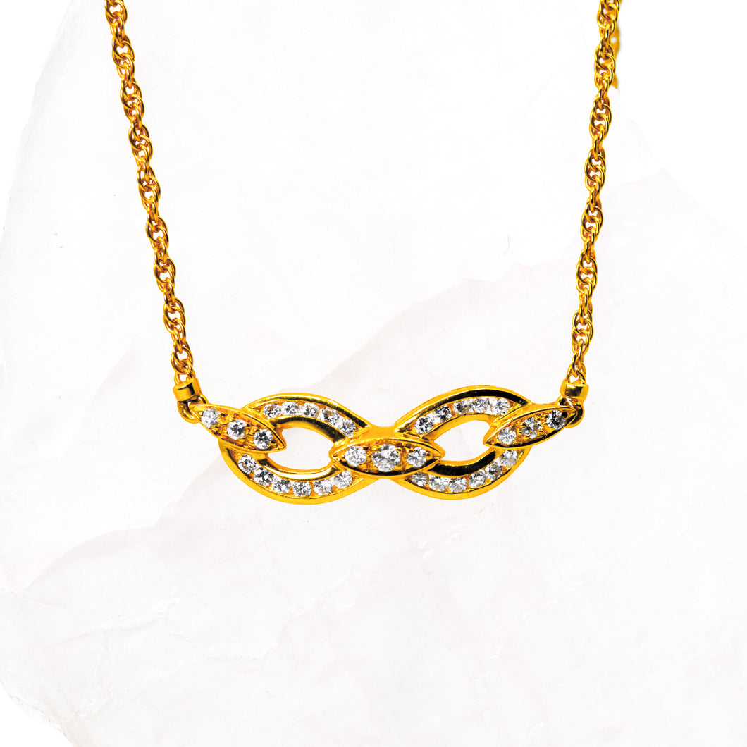 Floating Infinity Design Diamond Necklace with Chain