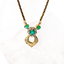 Cargar imagen en el visor de la galería, Emerald and Diamond Necklace

