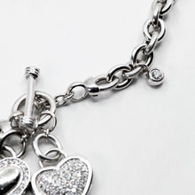 将图片加载到图库查看器，Diamond Heart Necklace with Togo Bar Clasp in 14kt White Gold
