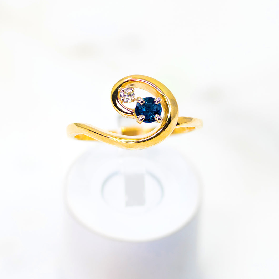 Sapphire and Diamond Freestyle Ring