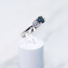 Load image into Gallery viewer, Sapphire and Diamond Three Stone Ring

