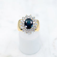 将图片加载到图库查看器，Princess Diana Style Sapphire and Diamond Ring
