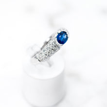 Load image into Gallery viewer, Oval Sapphire and Pave-set Diamond Ring
