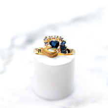 Load image into Gallery viewer, Hand in Heart Sapphire and Diamond Ring
