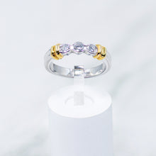 Load image into Gallery viewer, Two-tone Gold and Diamond Anniversary Band
