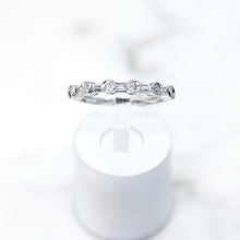 Load image into Gallery viewer, Anniversary band with baguette and round brilliant-cut diamonds
