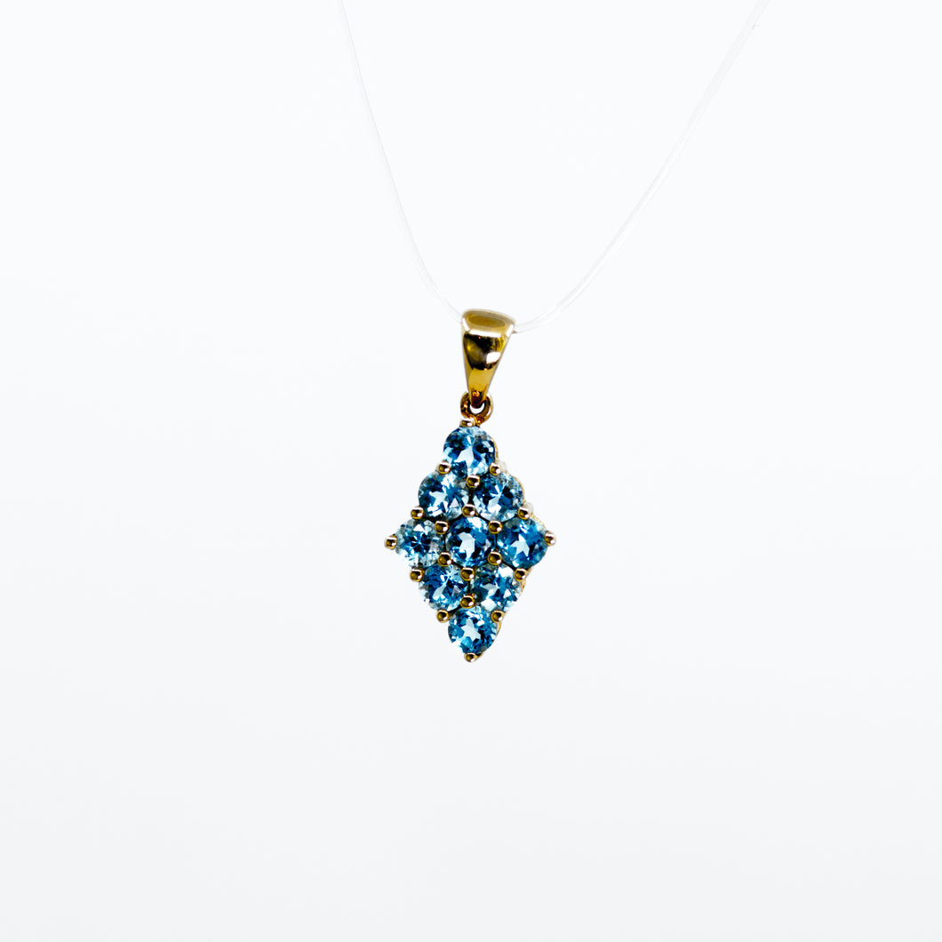 Sky Blue Topaz and 14kt Yellow Gold Pendant