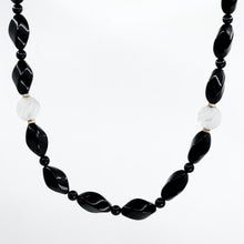 Load image into Gallery viewer, Onyx and Quartz Bead Necklace
