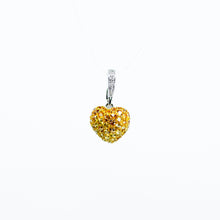 Carica l&#39;immagine nel visualizzatore di Gallery, Yellow Sapphire and Diamond Pave Heart Pendant
