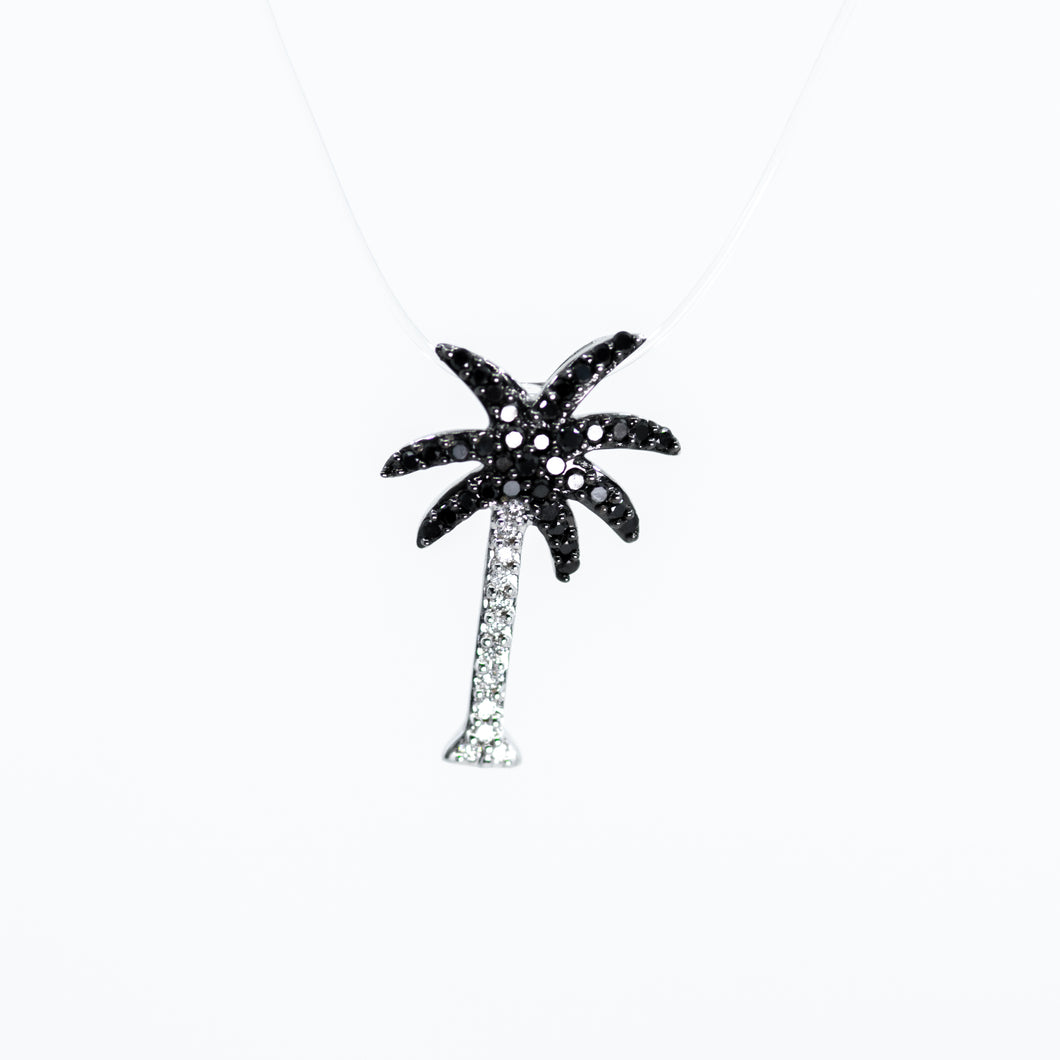 Black and White Diamond Palm Tree Charm